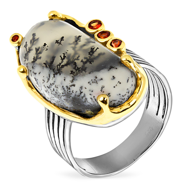 Кольцо, серебро, микс с полудрагоценными камнями, GLR031